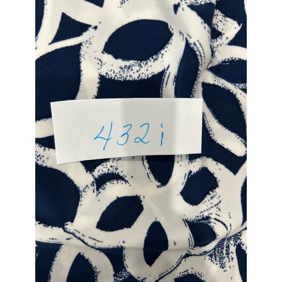 Lauren Ralph Lauren Womens Faux Wrap Navy White Patterned Dress 3/4 Sleeves Sz 6 - Picture 8 of 9